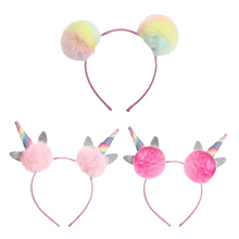 Load image into Gallery viewer, Unicorn &amp; Pom Pom Headbands