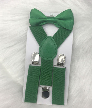 Unisex Baby - Pre K suspenders by 5Banglesabdabow® Green