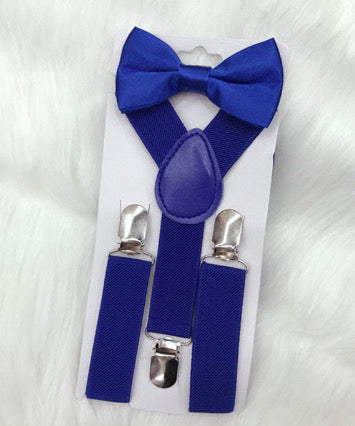 Unisex Baby - Pre K suspenders by 5Banglesabdabow® Dark Blue