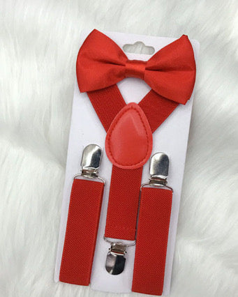 Unisex Baby - Pre K suspenders by 5Banglesabdabow® Red