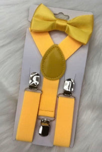 Unisex Baby - Pre K suspenders by 5Banglesabdabow® Yellow