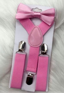 Unisex Baby - Pre K suspenders by 5Banglesabdabow® Pink